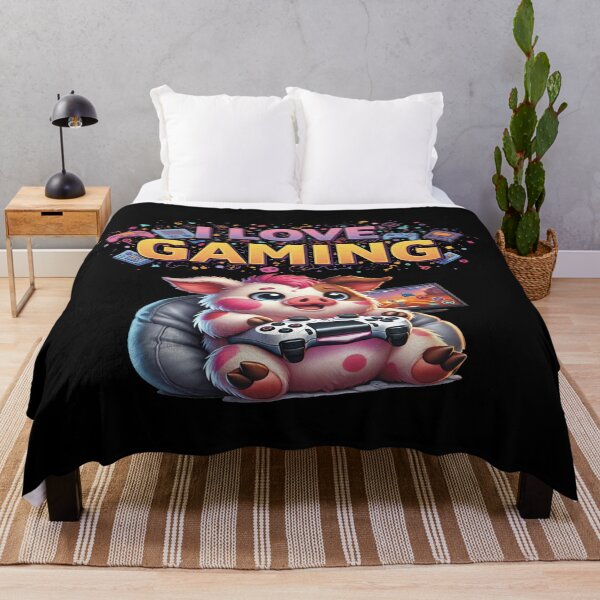 Item preview, Cute Gamer Pig "I Love Gaming" Funny Gaming Design designed and sold by A2JRetro.