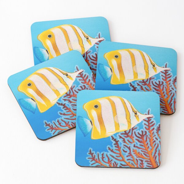 Item preview, Chelmon Butterflyfish and Gorgonian - Vibrant Marine Illustration designed and sold by Ambiance Sauvage.
