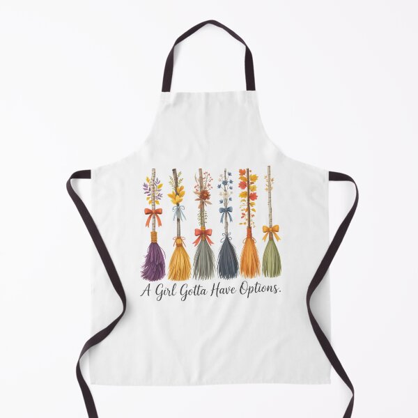 Item preview, Whimsical Autumn Witch Brooms with Floral Decor and Fun Quote designed and sold by Snifferius.