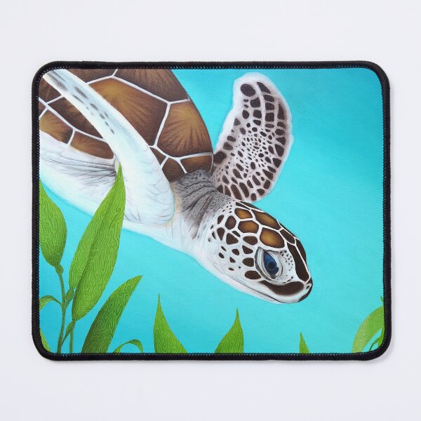 Item preview, Sea Turtle in the Turquoise Ocean - Soothing Ocean Illustration designed and sold by Ambiance Sauvage.