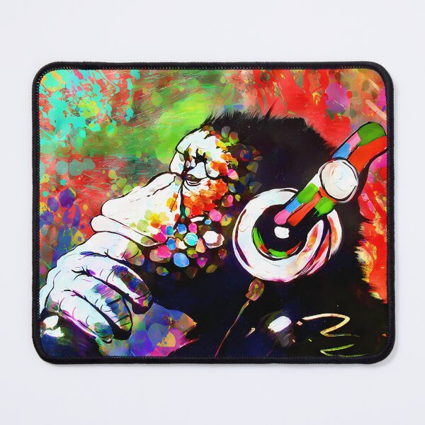 Item preview, Banksy DJ Monkey Thinker with Headphones designed and sold by InnaPo ⭐⭐⭐⭐⭐.