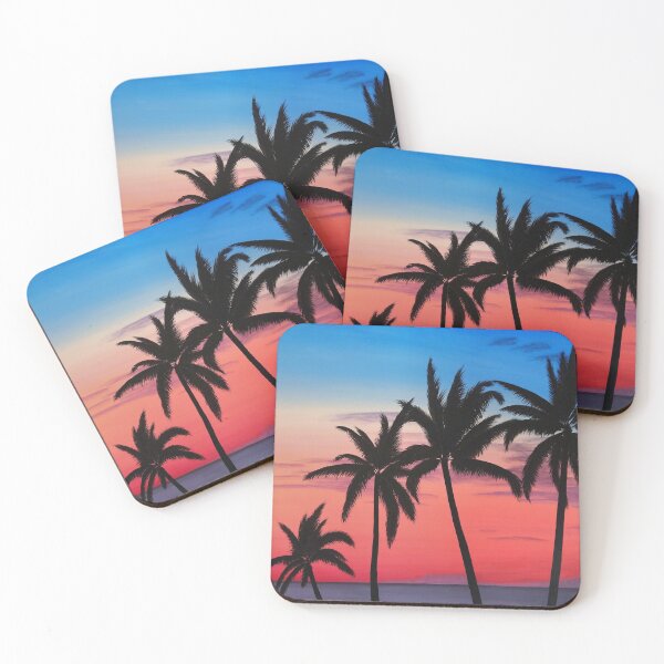 Item preview, Ocean Sunset with Palm Trees - Tropical Escape designed and sold by Ambiance Sauvage.