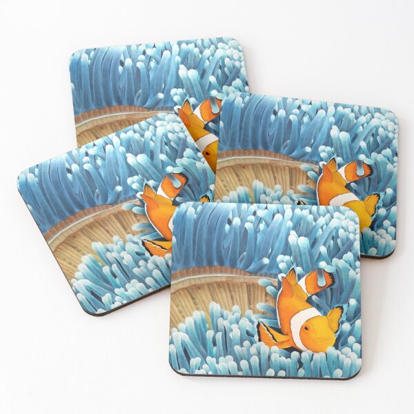 Item preview, Clownfish in Blue Anemones - Oceanic and Colorful Illustration designed and sold by Ambiance Sauvage.