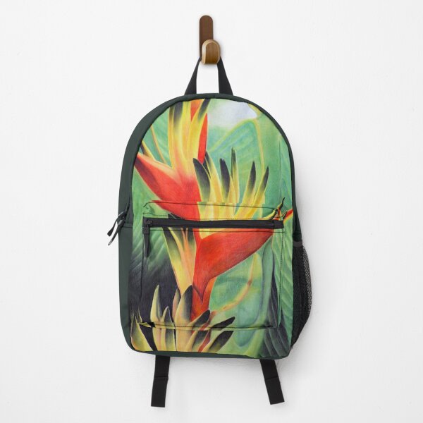 Item preview, Red Heliconia Flower - Tropical Elegance with Lush Green Foliage designed and sold by Ambiance Sauvage.