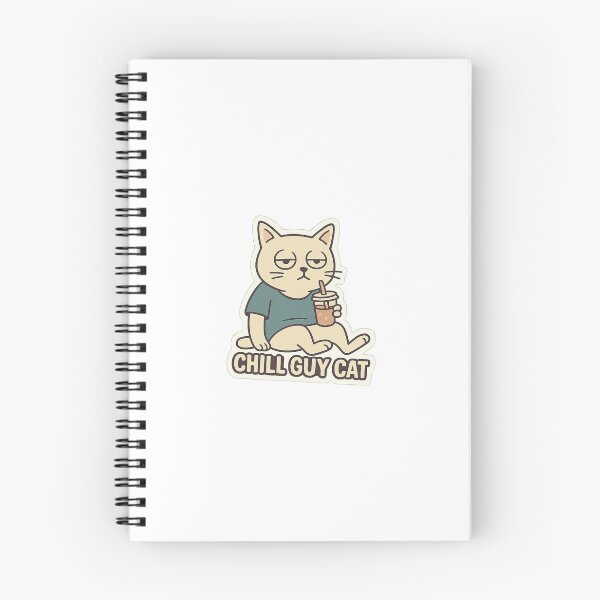 Item preview, Chill Guy Cat – Funny Lazy Cat Sticker with Iced Coffee designed and sold by Sticking  With Us.