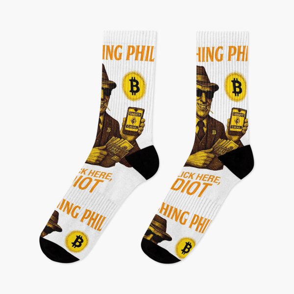 Item preview, "Phishing Phil – Click Here, Idiot" | Crypto Scam Awareness Design designed and sold by BitCrop.