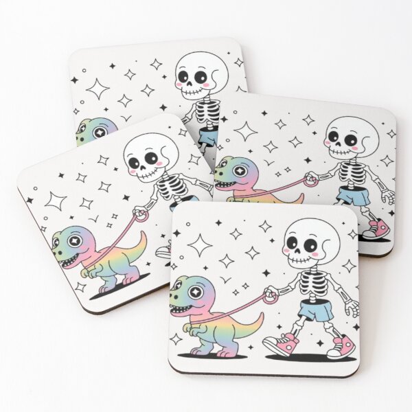 Item preview, Skeleton Stroll with a Rainbow Dino designed and sold by dortmond.