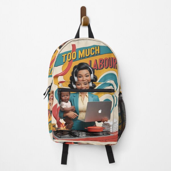 Item preview, Too Much Labour — Retro Poster (Bold Woman Illustration) designed and sold by Faerestry.