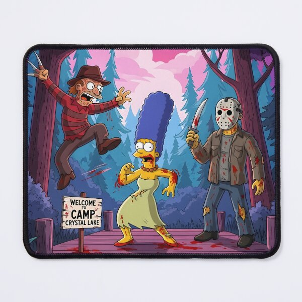 Item preview, Camp Crystal Lake - The Simpsons & Horror Parody Art designed and sold by AV.