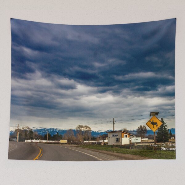 Item preview, Moose Crossing Sign – Idaho State Highway 33, Teton County Scenic Road Photography designed and sold by Bryan Spellman.