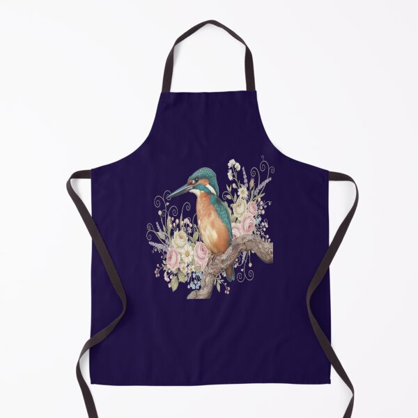 Item preview, Common Kingfisher with Vintage Romantic Florals designed and sold by BirdsnStuff.