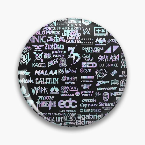 Item preview, EDM Life DJ Artist Logo Collage Holographic Festival Lineup Favorites  designed and sold by FestDrip.