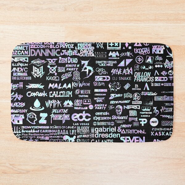Item preview, EDM Life DJ Artist Logo Collage Holographic Festival Lineup Favorites  designed and sold by FestDrip.
