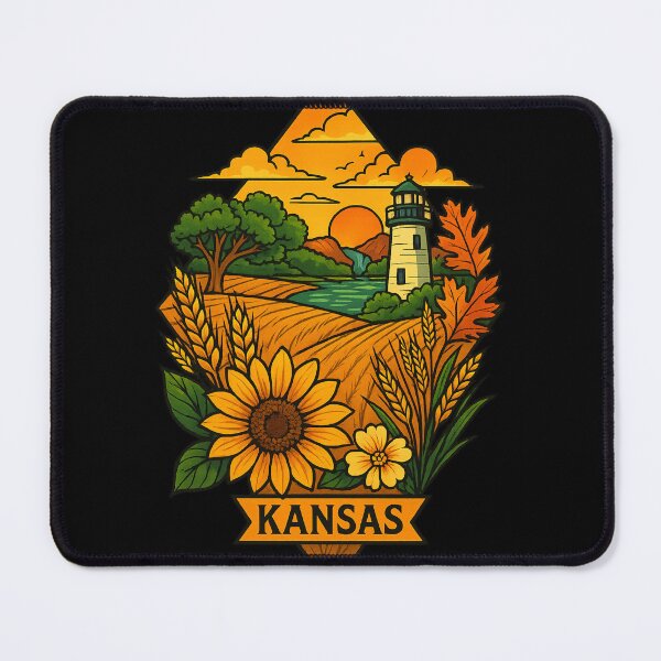 Item preview, Kansas – Sunflowers, wheat fields, and Midwestern landscapes designed and sold by Ahau Designs.