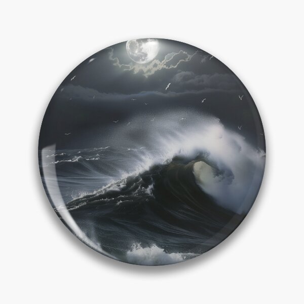 Item preview, Moonlit Midnight Wave: Silver Crest designed and sold by ArgentoArt.