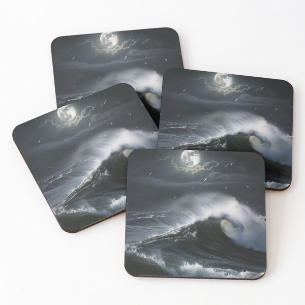 Item preview, Moonlit Midnight Wave: Silver Crest designed and sold by ArgentoArt.