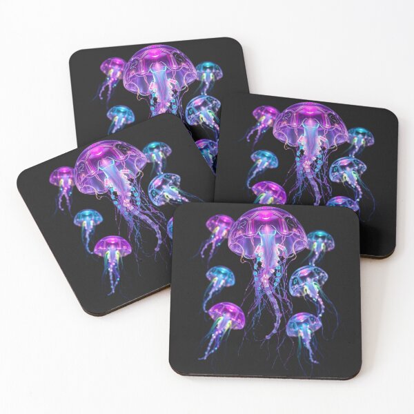 Item preview, Neon Jellyfish Glow – Psychedelic Deep Sea Art designed and sold by AstralFiber.