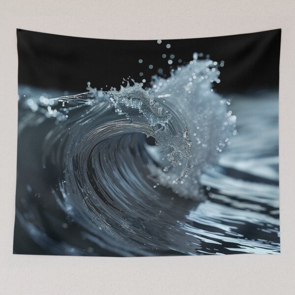 Item preview, Moonlit Wave Crest Sticker (Macro Ocean Close-Up) designed and sold by ArgentoArt.