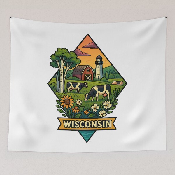 Item preview, Wisconsin – Dairy Farms and Rural Landscapes designed and sold by Ahau Designs.