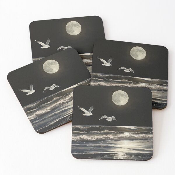 Item preview, Silver Nocturne: Gulls Over the Tidelight designed and sold by ArgentoArt.