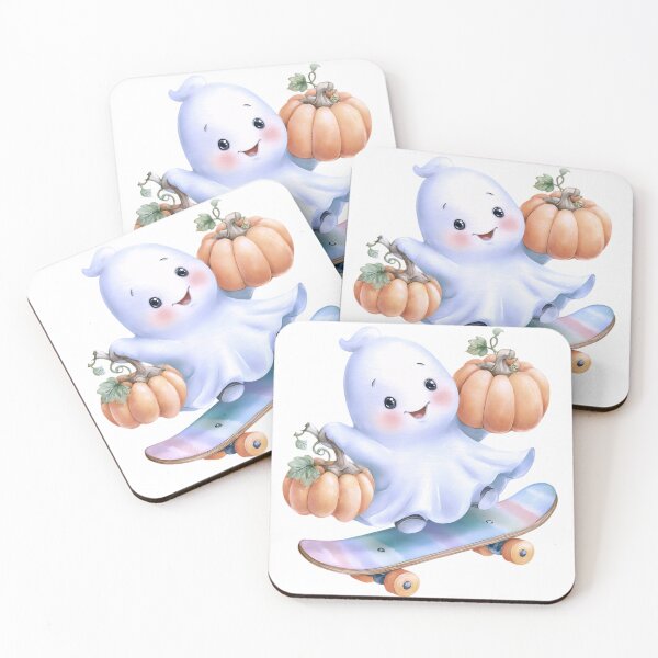 Item preview, Halloween Cute Ghost on Skateboard – Spooky Kawaii Skater Design designed and sold by Winarrts.
