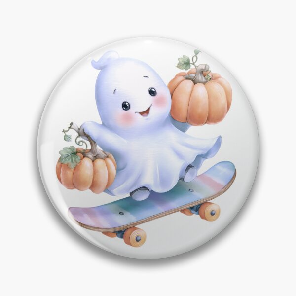 Item preview, Halloween Cute Ghost on Skateboard – Spooky Kawaii Skater Design designed and sold by Winarrts.