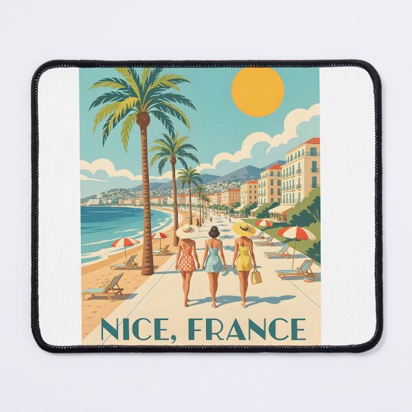 Item preview, Vintage Nice Travel Poster Art designed and sold by CraftaMint.