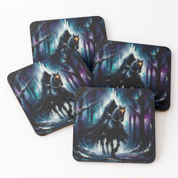 Item preview, Shadow Rider – Dark Fantasy Hooded Horseman in Enchanted Forest designed and sold by EntropyArts.