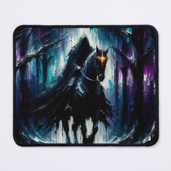 Item preview, Shadow Rider – Dark Fantasy Hooded Horseman in Enchanted Forest designed and sold by EntropyArts.