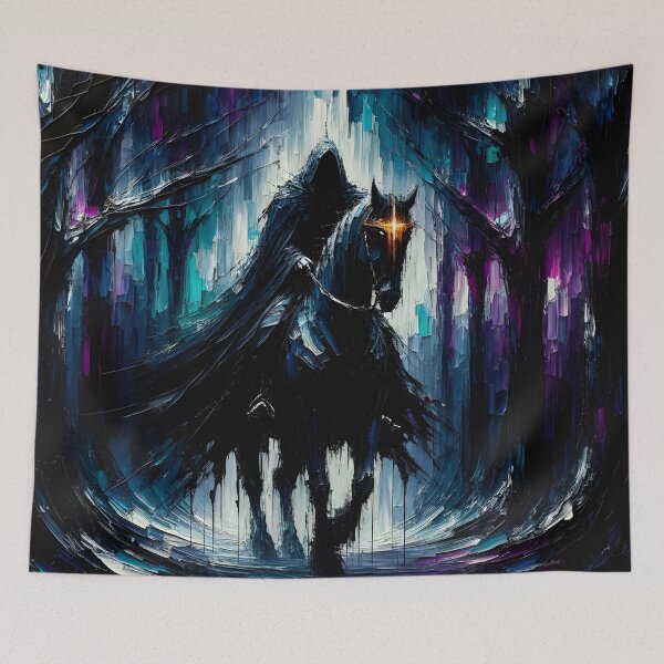 Item preview, Shadow Rider – Dark Fantasy Hooded Horseman in Enchanted Forest designed and sold by EntropyArts.
