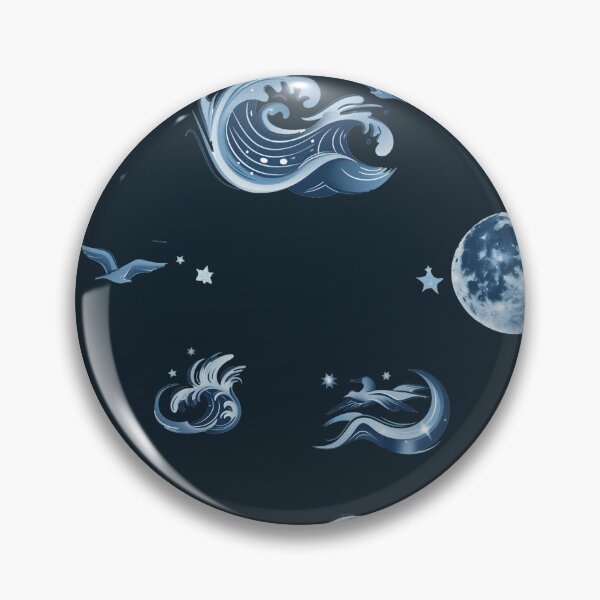 Item preview, Moonlit Wave Elements: Indigo Sticker Pack designed and sold by ArgentoArt.