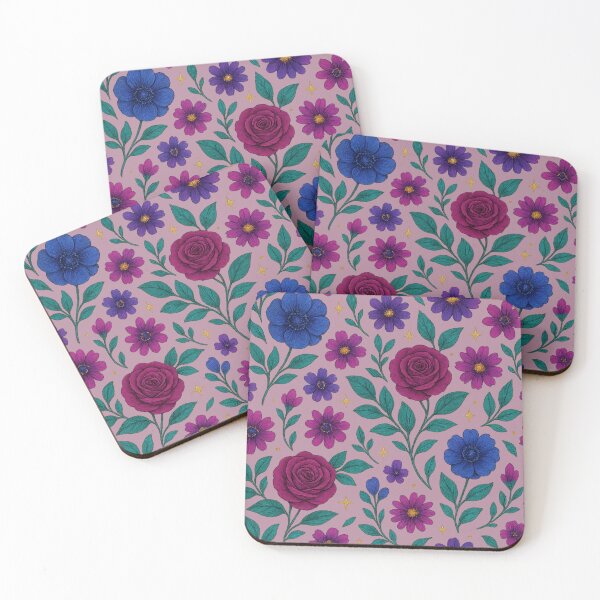 Item preview, Celestial Floral Pattern – Roses, Cosmos & Starry Night designed and sold by Rikaura.