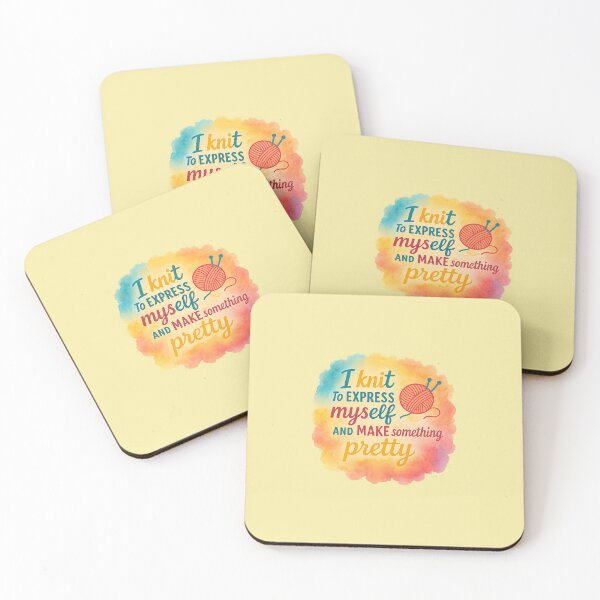 Item preview, “I knit to express myself and make something pretty.” designed and sold by Novel Works Studio.