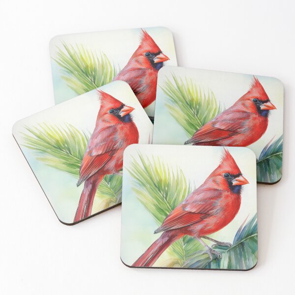 Item preview, Northern Cardinal Perched on Palm Frond designed and sold by Jill Nightingale.