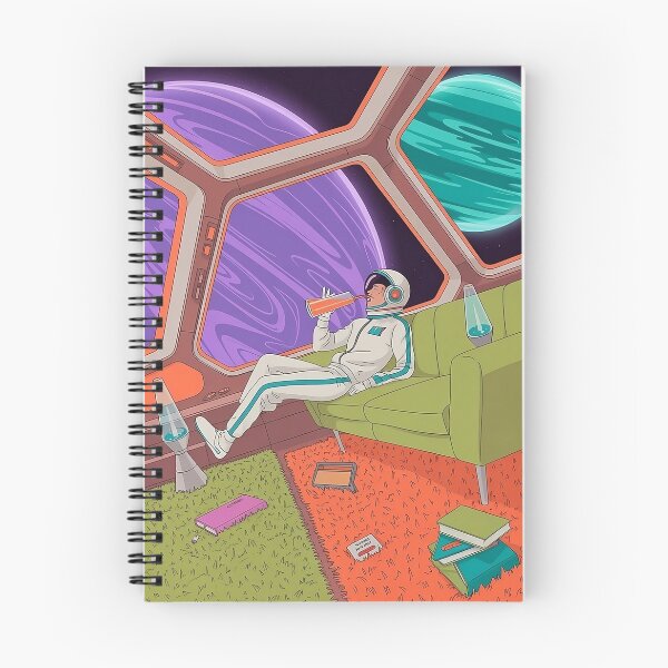 Item preview, ZERO-GRAVITY LIVING ROOM - Retro Space Lounge Art for Sci-Fi Lovers & Homebodies, 70s Space Age Poster designed and sold by Rilindi.