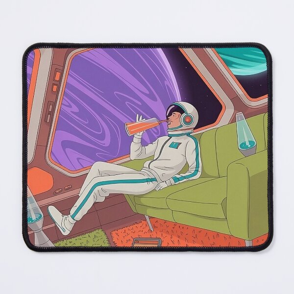 Item preview, ZERO-GRAVITY LIVING ROOM - Retro Space Lounge Art for Sci-Fi Lovers & Homebodies, 70s Space Age Poster designed and sold by Rilindi.