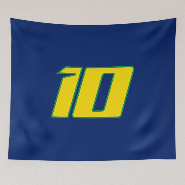 Item preview, Diogo Moreira #10 MotoGP | Brazilian Flag Number Plate Art Blue designed and sold by Fan Art Station .