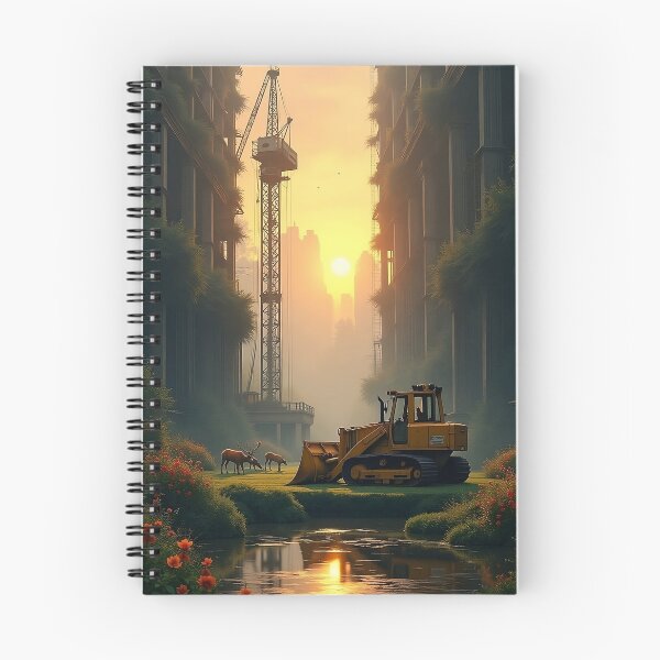 Item preview, THE OVERGROWN CONSTRUCTION SITE - Nature Reclaiming Art for Eco-Conscious Fans, Abandonedcore Aesthetic Poster designed and sold by Rilindi.