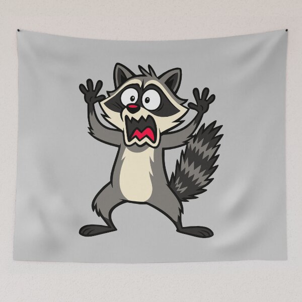 Item preview, Scared Cartoon Raccoon Expression designed and sold by SnappyPNG.