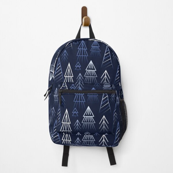Item preview, Christmas winter tree pattern on dark blue background designed and sold by Jdawnink.