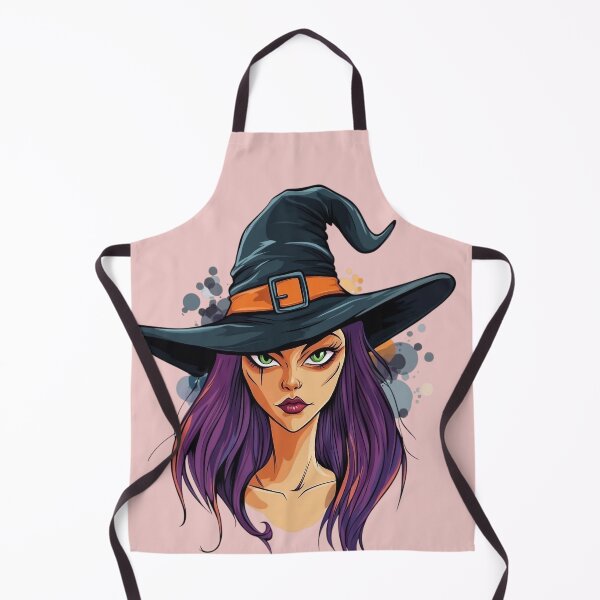Item preview, Cheeky witch – portrait with witch hat & purple hair designed and sold by Meiersbeste.