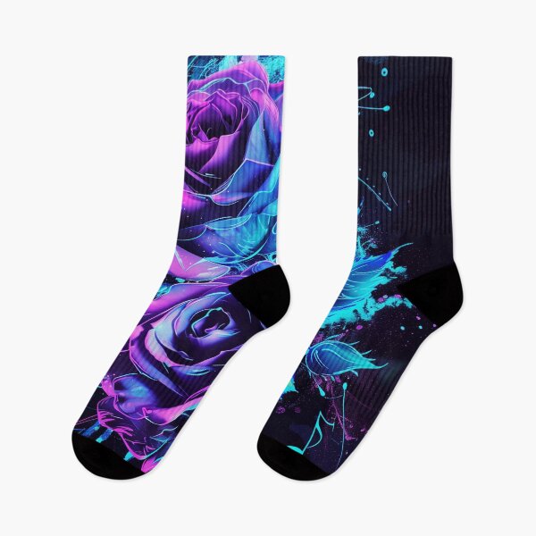 Item preview, Arcane Chorus: Neon Roses in Violet & Cyan designed and sold by ArgentoArt.