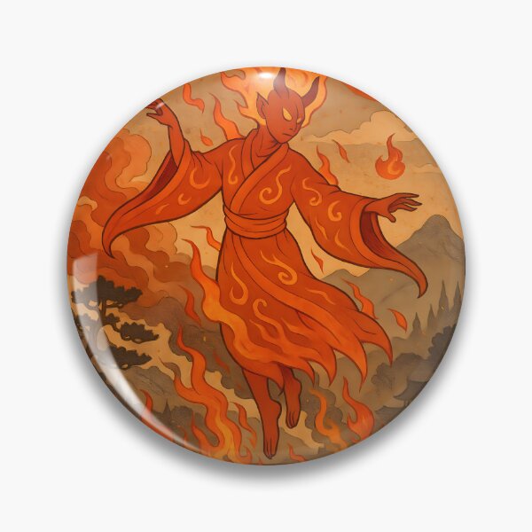 Item preview, Flame Warden – Ukiyo-e Fire Spirit of the Forest designed and sold by KMChronicles.