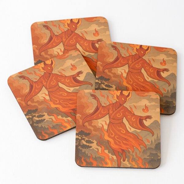 Item preview, Flame Warden – Ukiyo-e Fire Spirit of the Forest designed and sold by KMChronicles.