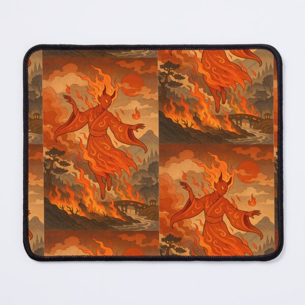 Item preview, Flame Warden – Ukiyo-e Fire Spirit of the Forest designed and sold by KMChronicles.