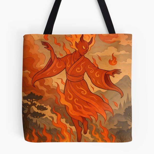 Item preview, Flame Warden – Ukiyo-e Fire Spirit of the Forest designed and sold by KMChronicles.