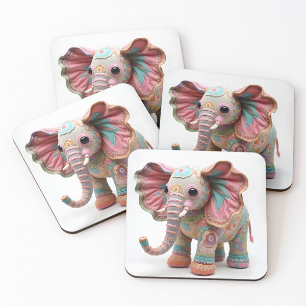 Artikelvorschau, Gesteppter Pastell-Elefant entworfen und verkauft von Wandrnrose7.