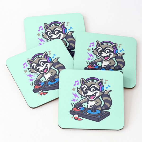 Item preview, DJ Raccoon Party Mixer designed and sold by SnappyPNG.