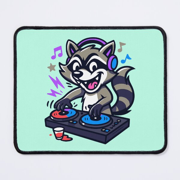 Item preview, DJ Raccoon Party Mixer designed and sold by SnappyPNG.