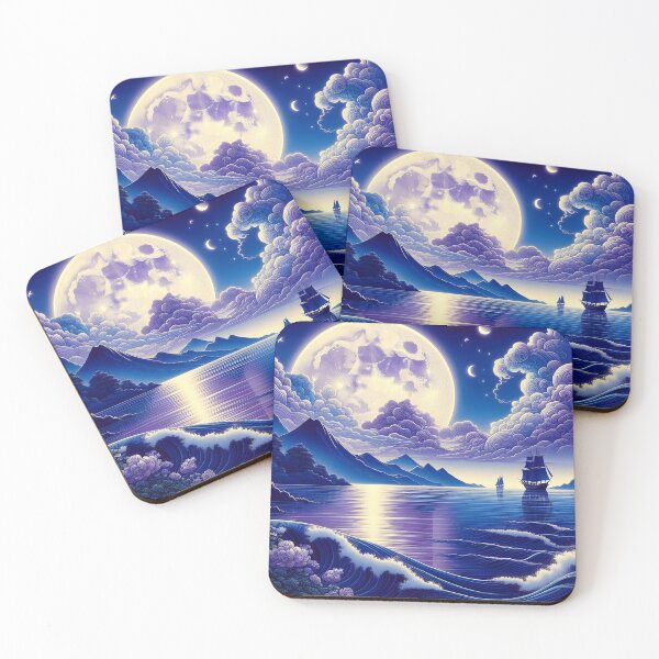 Item preview, "An Ocean Voyage in Blue Purple Moonlight" designed and sold by LittlePaws2.